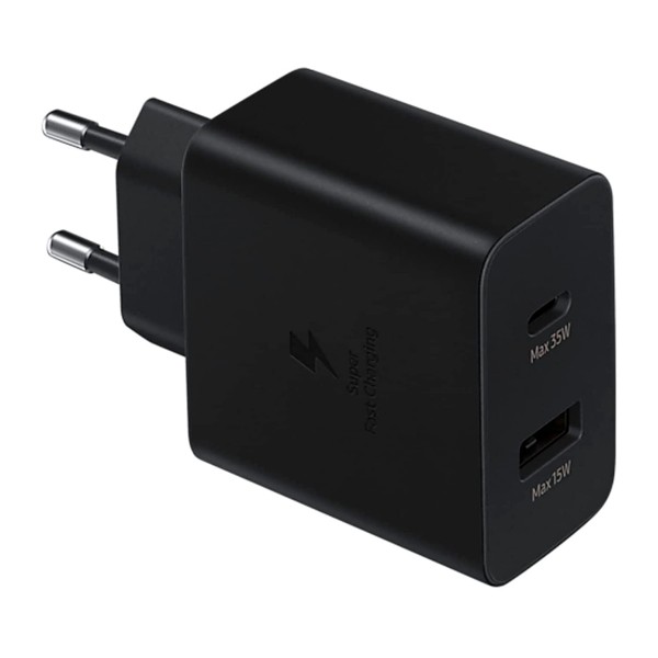 Samsung cargador negro carga rápida / 35w usb-c / 15w usb-a / sin cables