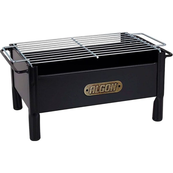 Barbacoa de sobremesa de hierro con parrilla de acero inoxidable, 33 x 23 x 19 cm