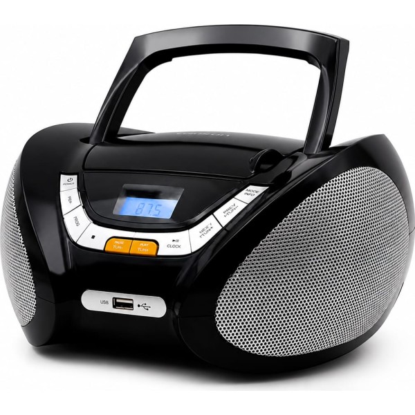 Lauson cp745 negro / reproductor radio cd con altavoces incorporados
