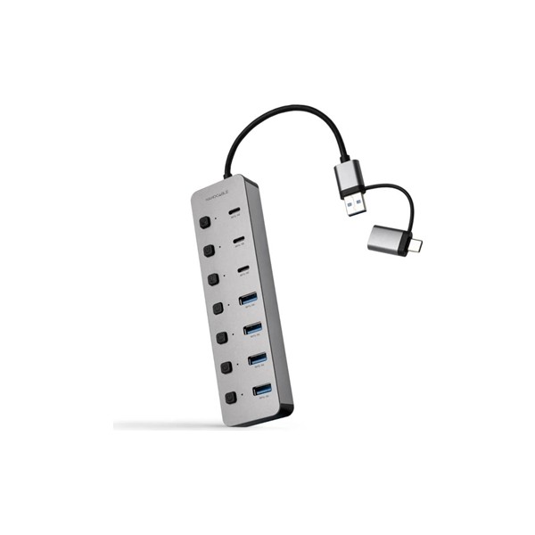 Nanocable hub usb-c/a 4xusb-a+3usb-c+usb-c 5v