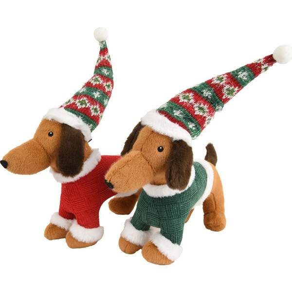 Perro peluche navideño colores surtidos 12 x 37 x 31 cm