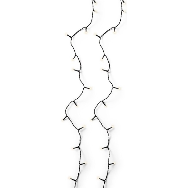 Guirnalda multifunción, uso exterior, basic, blanco cálido, cable negro, 240 leds, 18 m