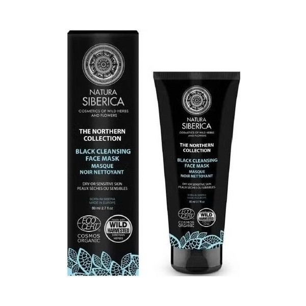 Natura Siberica Mascarilla Facial Negra Limpiadora, Brillo De La Piel 80 Ml