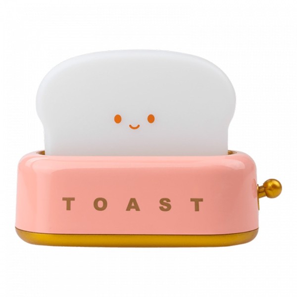 Lámpara nocturna led recargable modelo tostadora rosa