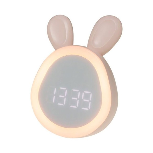 Reloj despertador recargable modelo conejito rosa