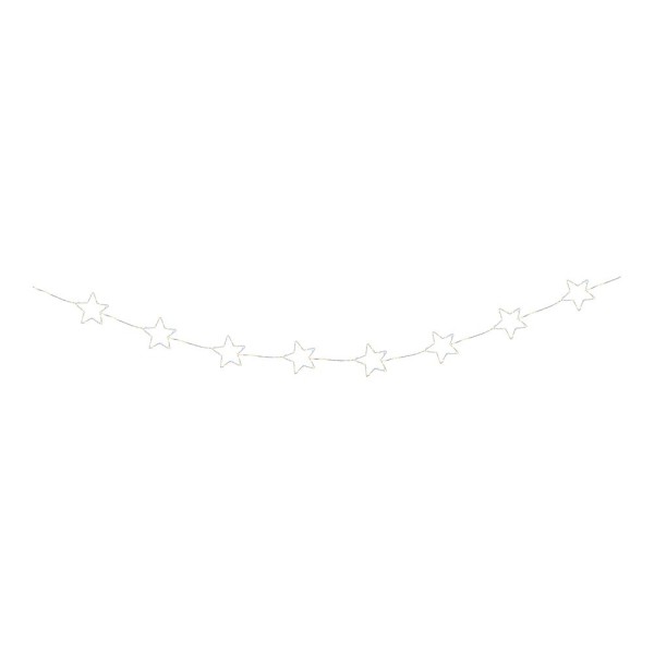Guirnalda led exterior con estrellas, luz cálida, parpadeante, 150 leds, cable plateado, 2,15 m